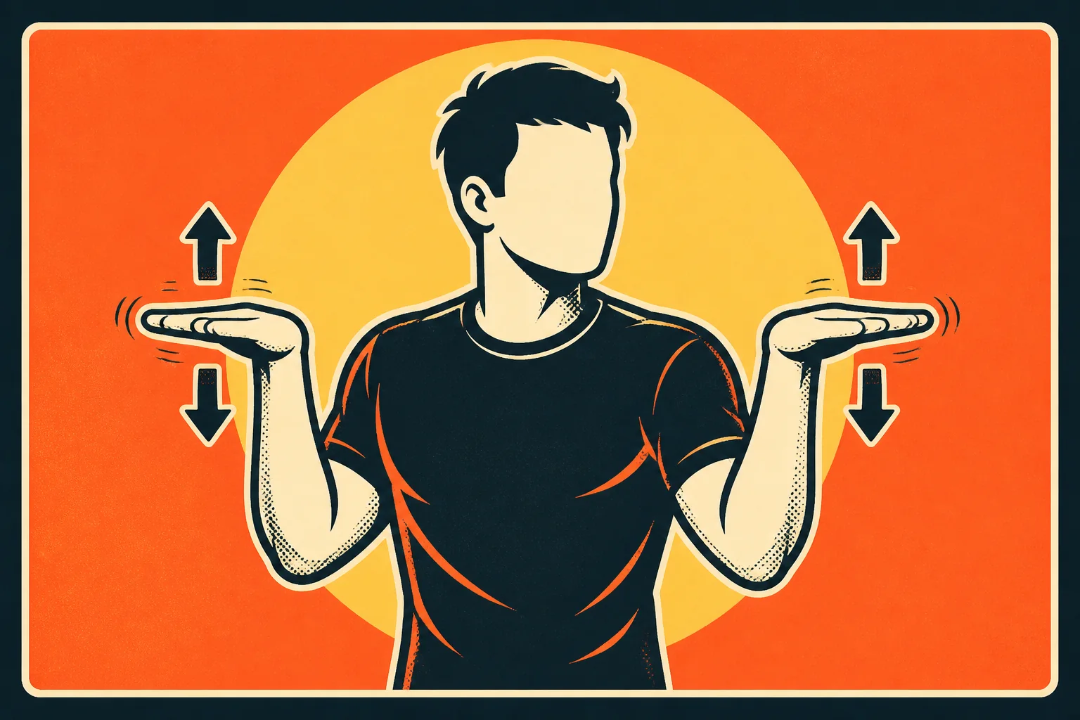 Flight-club illustration of a player flapping with hands at shoulder height and elbows tucked against the ribs